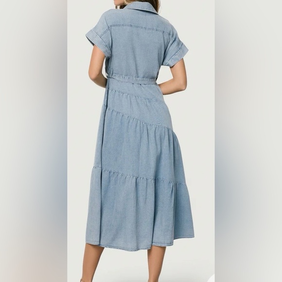 Polagram NWT Denim Button-Down Midi Dress XL - Picture 3 of 4